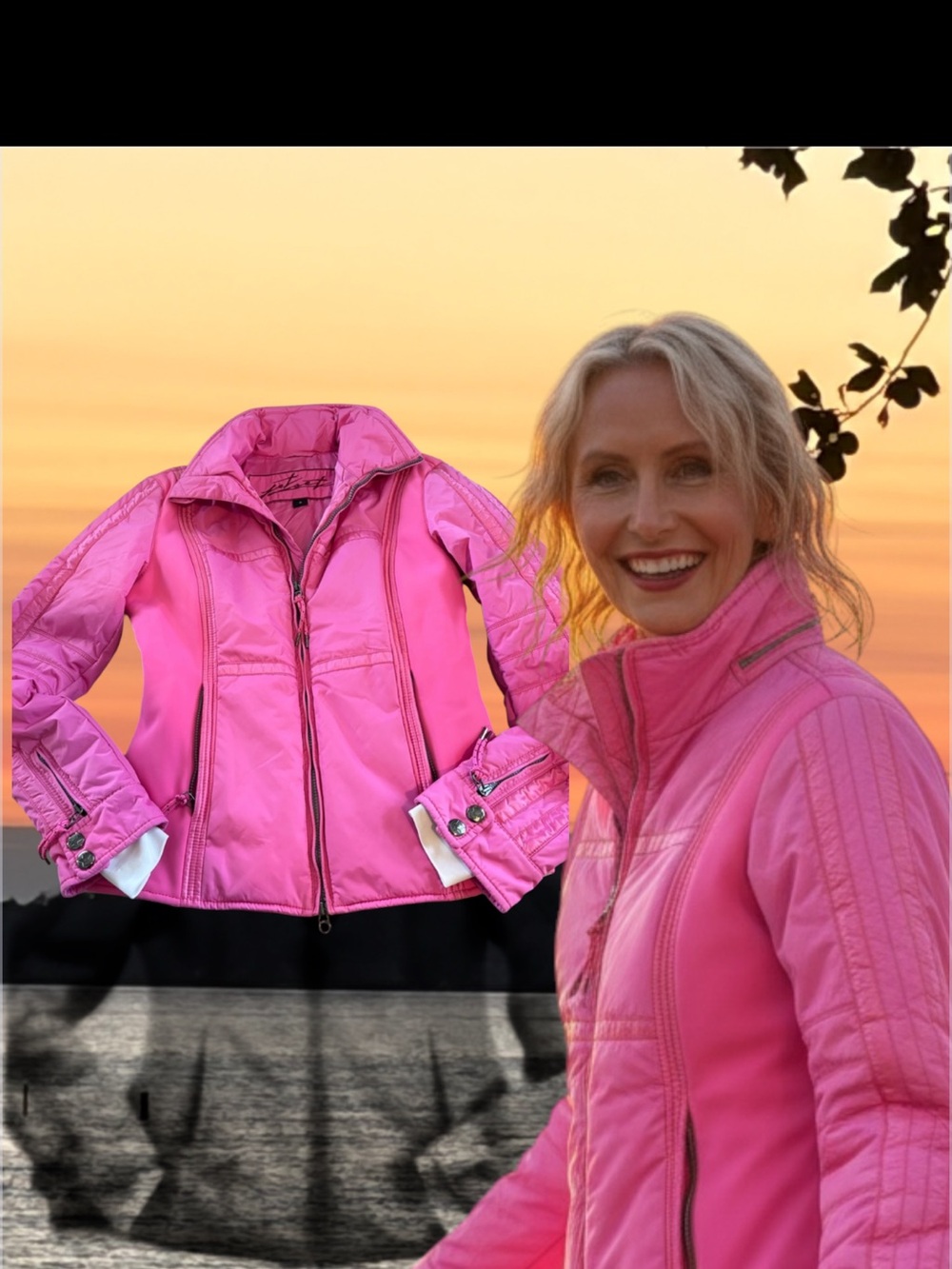 Women's Pink Quilted Ski Jacket - Lightweight Insulated Winter Coat M